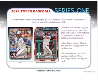2024 Topps Series 1 Baseball Hobby Jumbo Box | 217 Comics Cards 